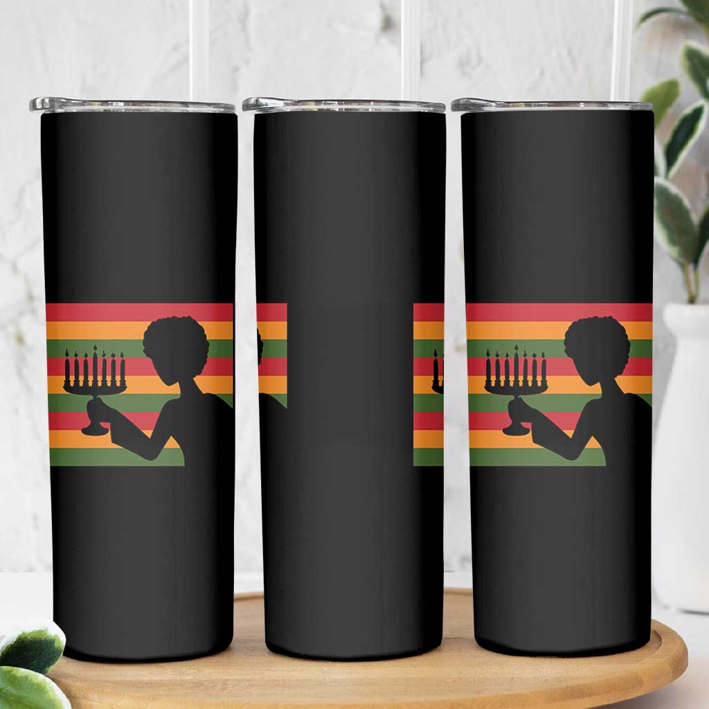 Kwanzaa Umoja Family African Woman Seven Principles Gift Skinny Tumbler - Wonder Print Shop