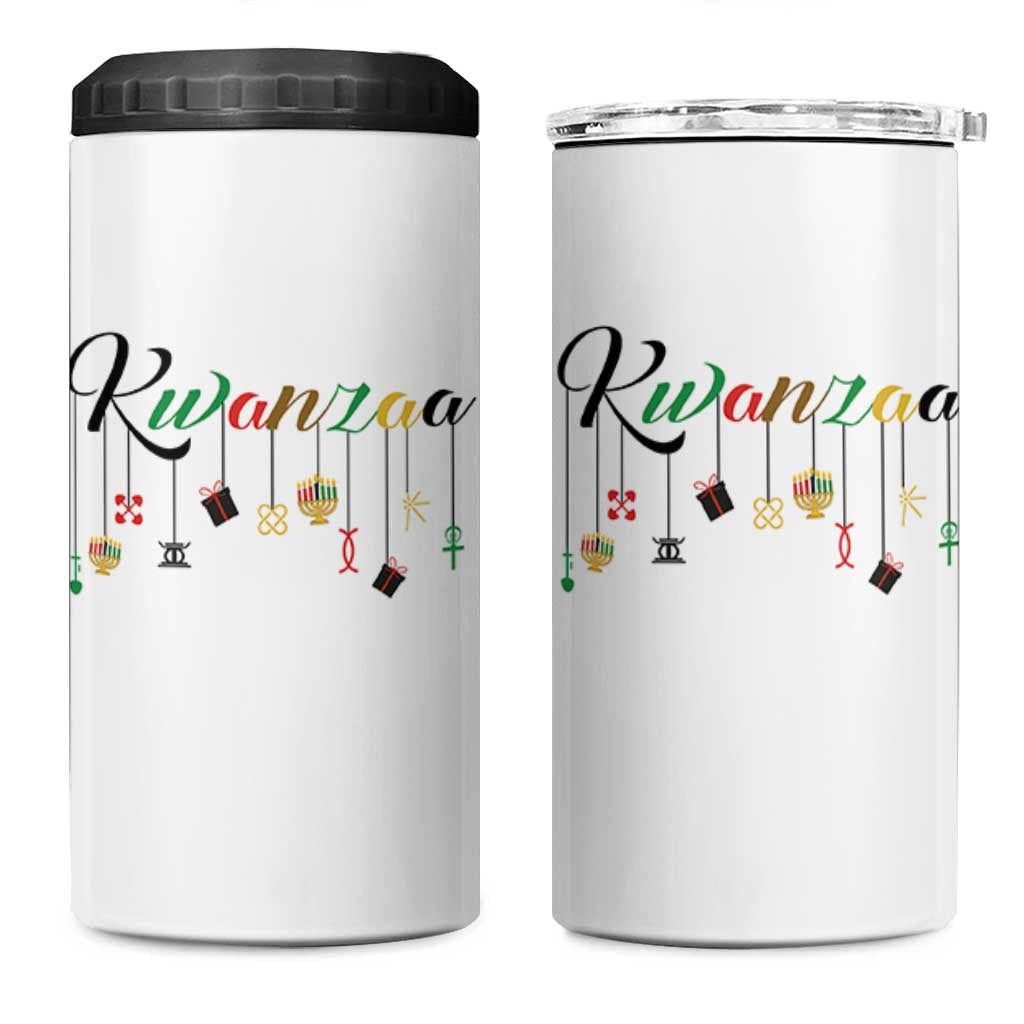 Kwanzaa 4 in 1 Can Cooler Tumbler Lights Of Unity Seven Principles Heritage Gift - Wonder Print Shop