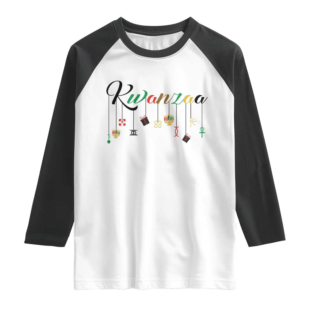 Kwanzaa Raglan Shirt Lights Of Unity Seven Principles Heritage Gift - Wonder Print Shop