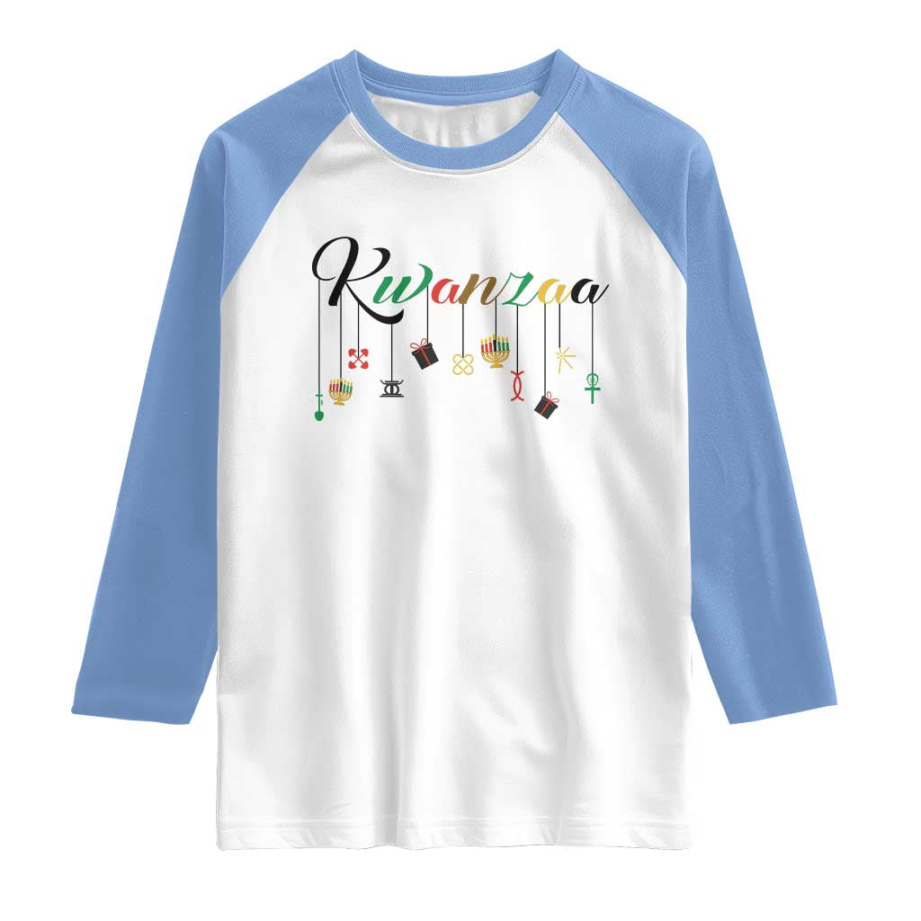 Kwanzaa Raglan Shirt Lights Of Unity Seven Principles Heritage Gift - Wonder Print Shop