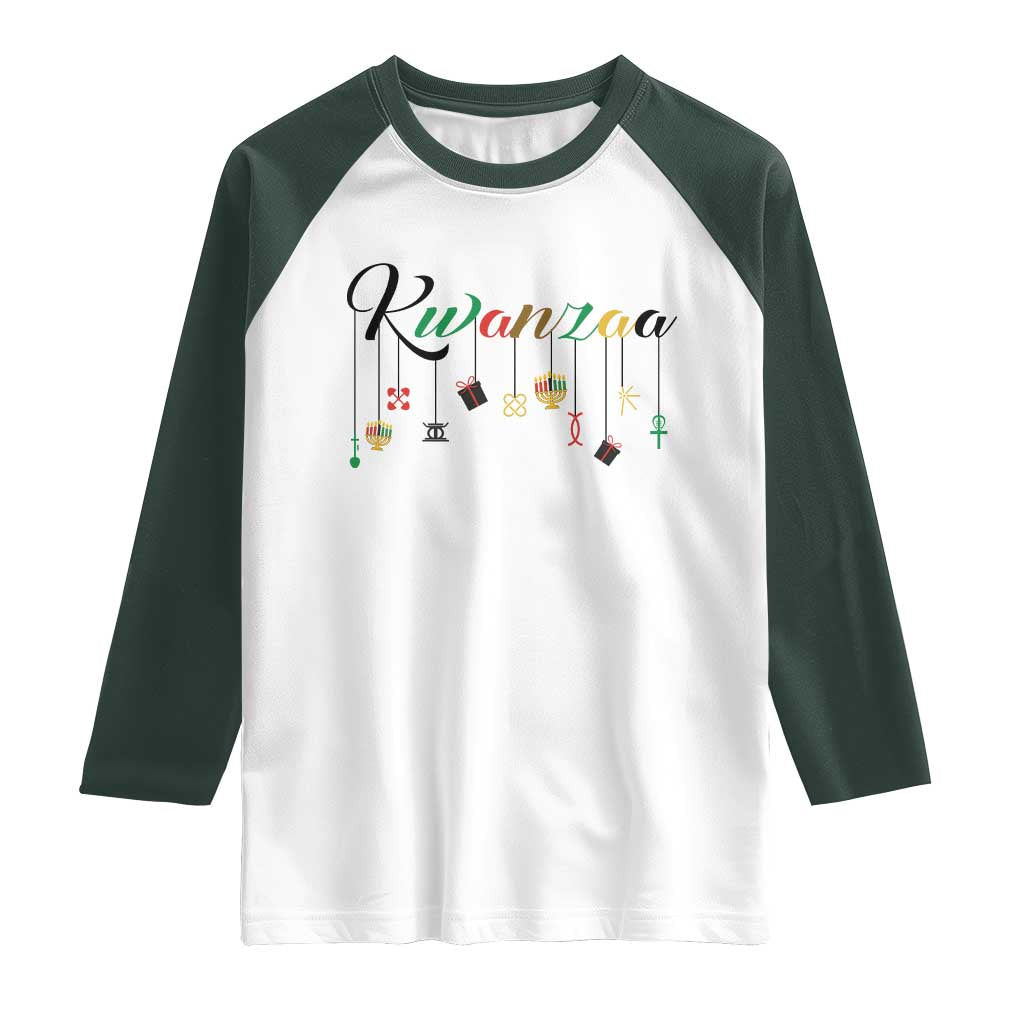 Kwanzaa Raglan Shirt Lights Of Unity Seven Principles Heritage Gift - Wonder Print Shop