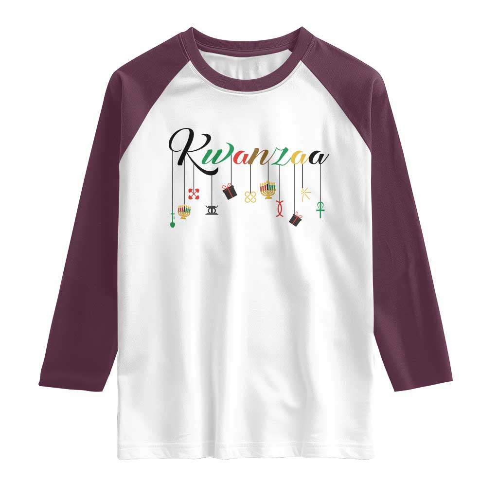 Kwanzaa Raglan Shirt Lights Of Unity Seven Principles Heritage Gift - Wonder Print Shop