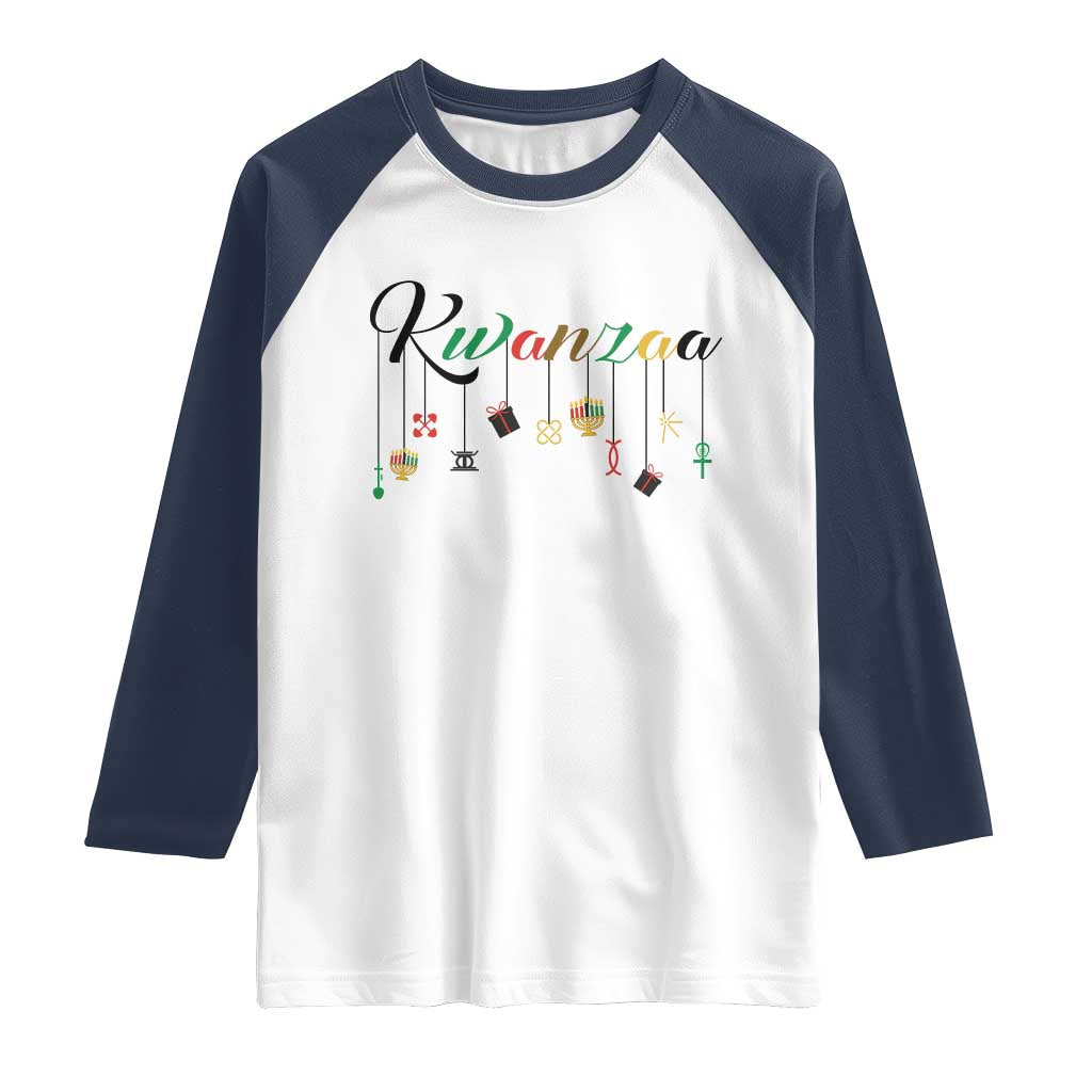 Kwanzaa Raglan Shirt Lights Of Unity Seven Principles Heritage Gift - Wonder Print Shop