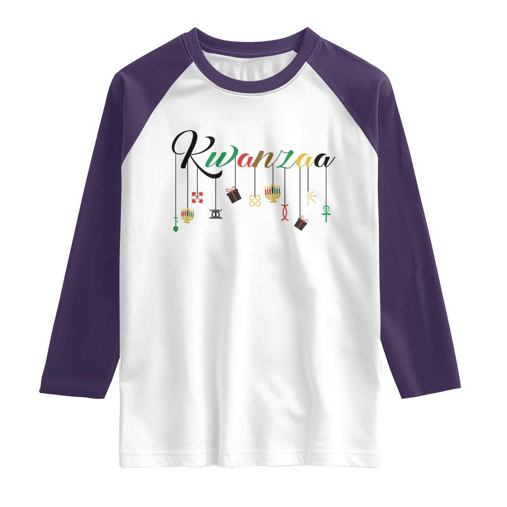 Kwanzaa Raglan Shirt Lights Of Unity Seven Principles Heritage Gift - Wonder Print Shop