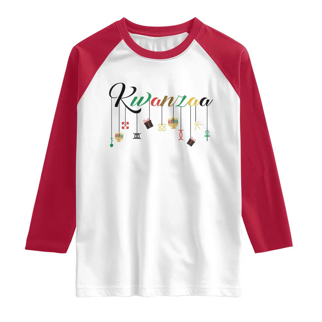 Kwanzaa Raglan Shirt Lights Of Unity Seven Principles Heritage Gift - Wonder Print Shop