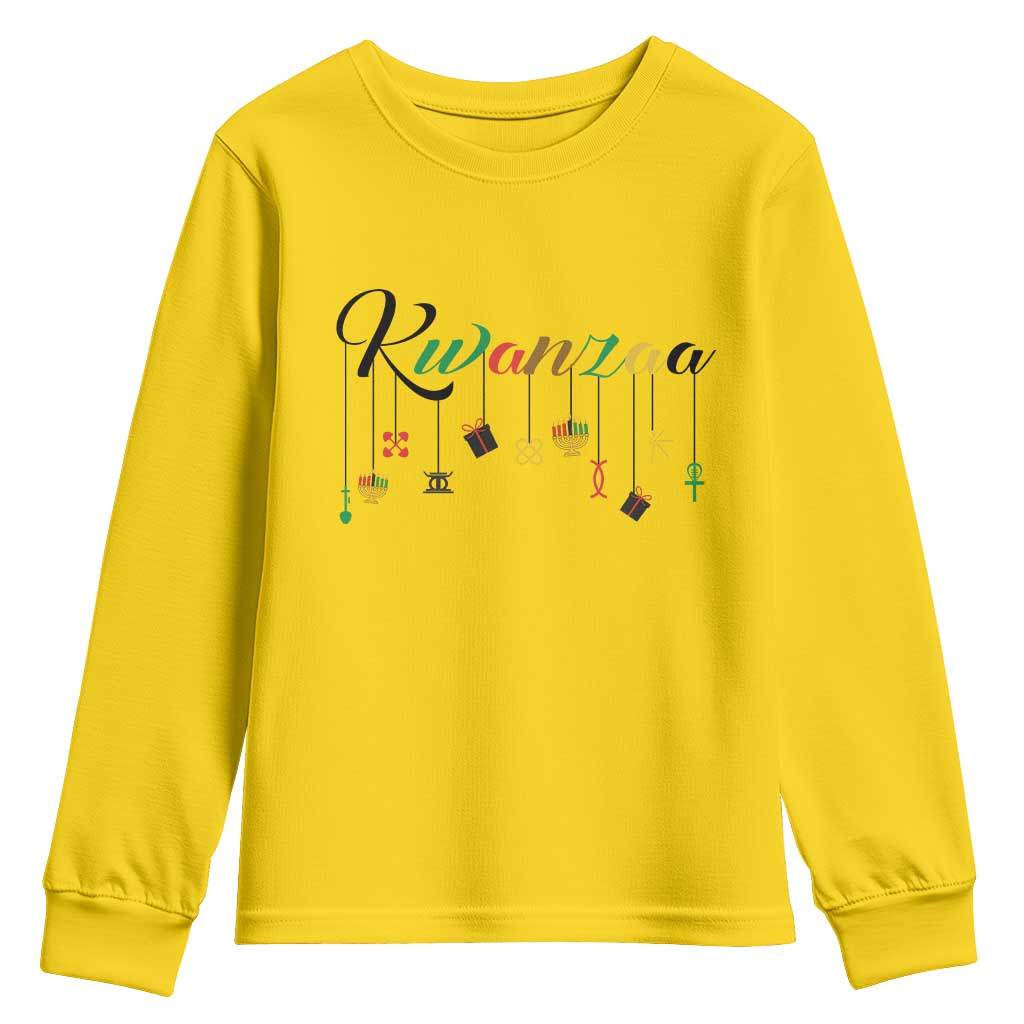 Kwanzaa Youth Sweatshirt Lights Of Unity Seven Principles Heritage Gift - Wonder Print Shop