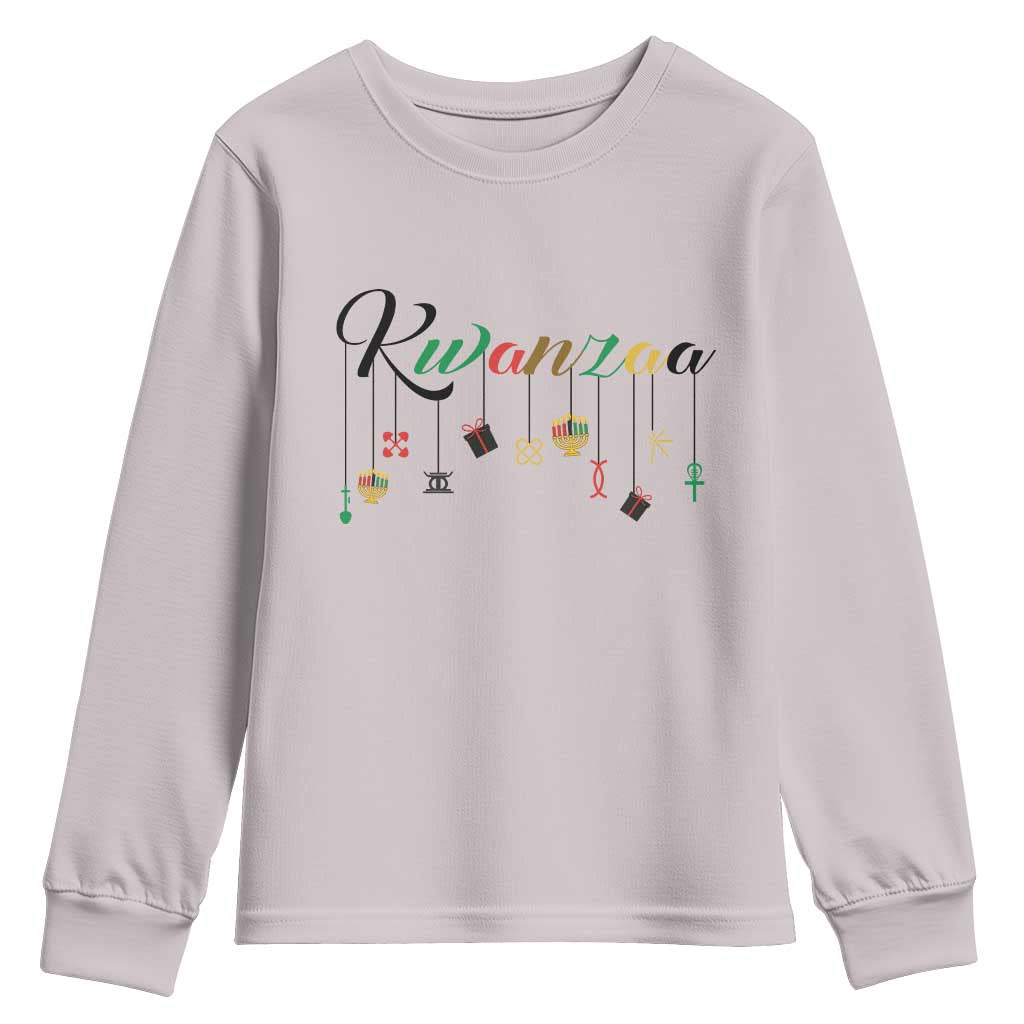 Kwanzaa Youth Sweatshirt Lights Of Unity Seven Principles Heritage Gift - Wonder Print Shop