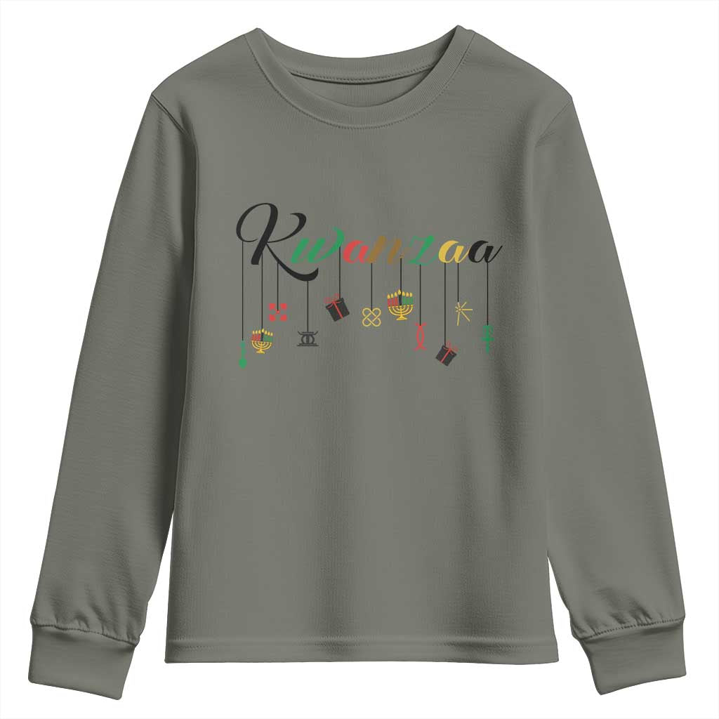 Kwanzaa Youth Sweatshirt Lights Of Unity Seven Principles Heritage Gift - Wonder Print Shop