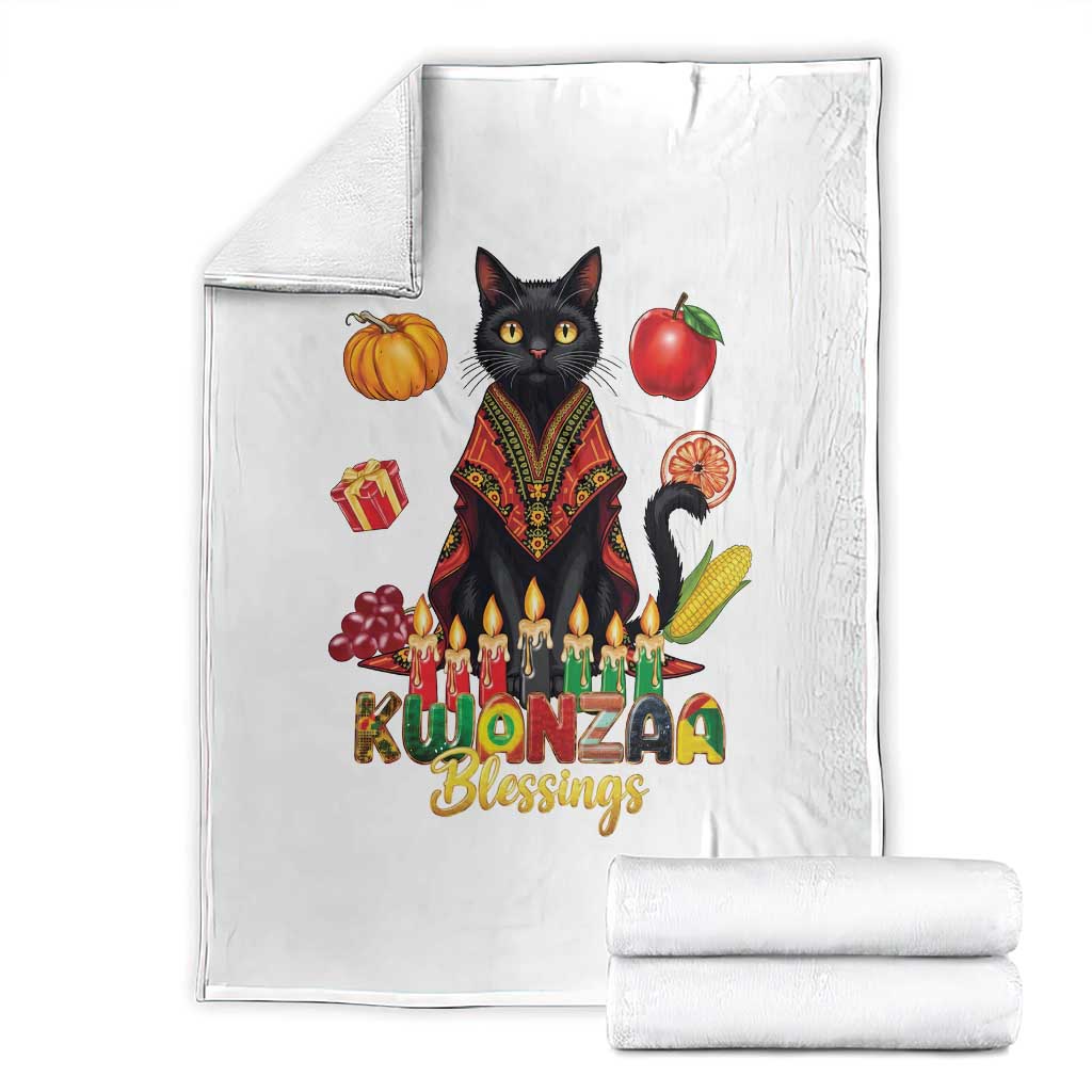 Kwanzaa Blessings Throw Blanket Funny Cat African Heritage Gift - Wonder Print Shop