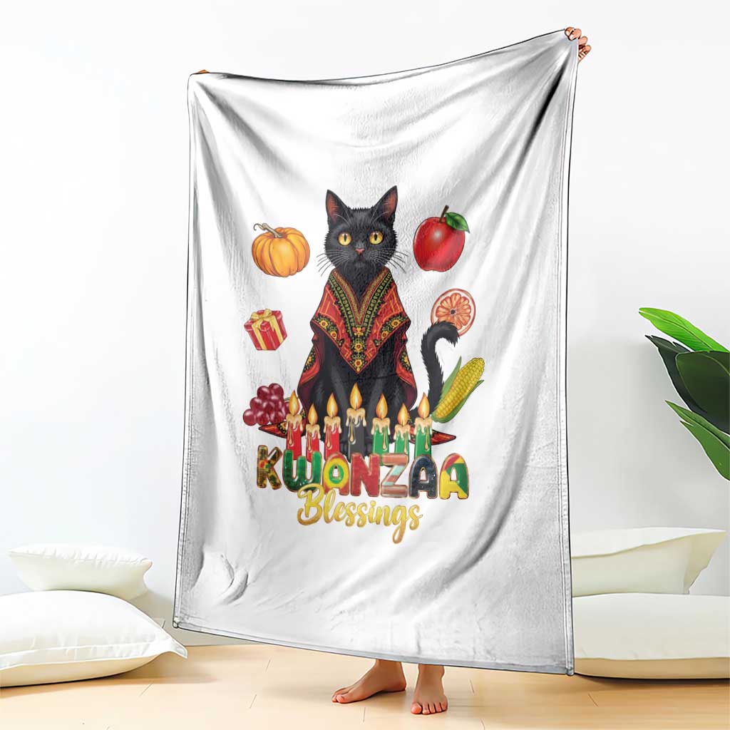 Kwanzaa Blessings Throw Blanket Funny Cat African Heritage Gift - Wonder Print Shop