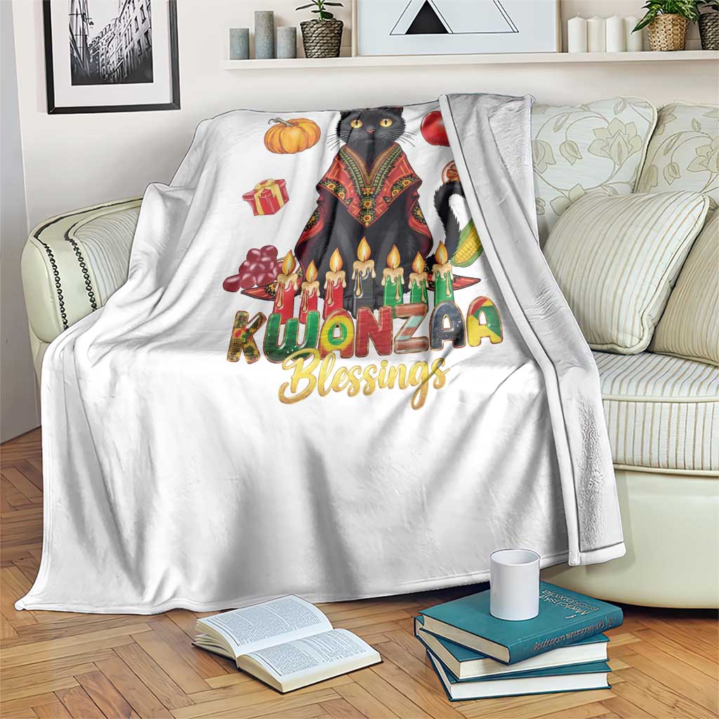 Kwanzaa Blessings Throw Blanket Funny Cat African Heritage Gift - Wonder Print Shop