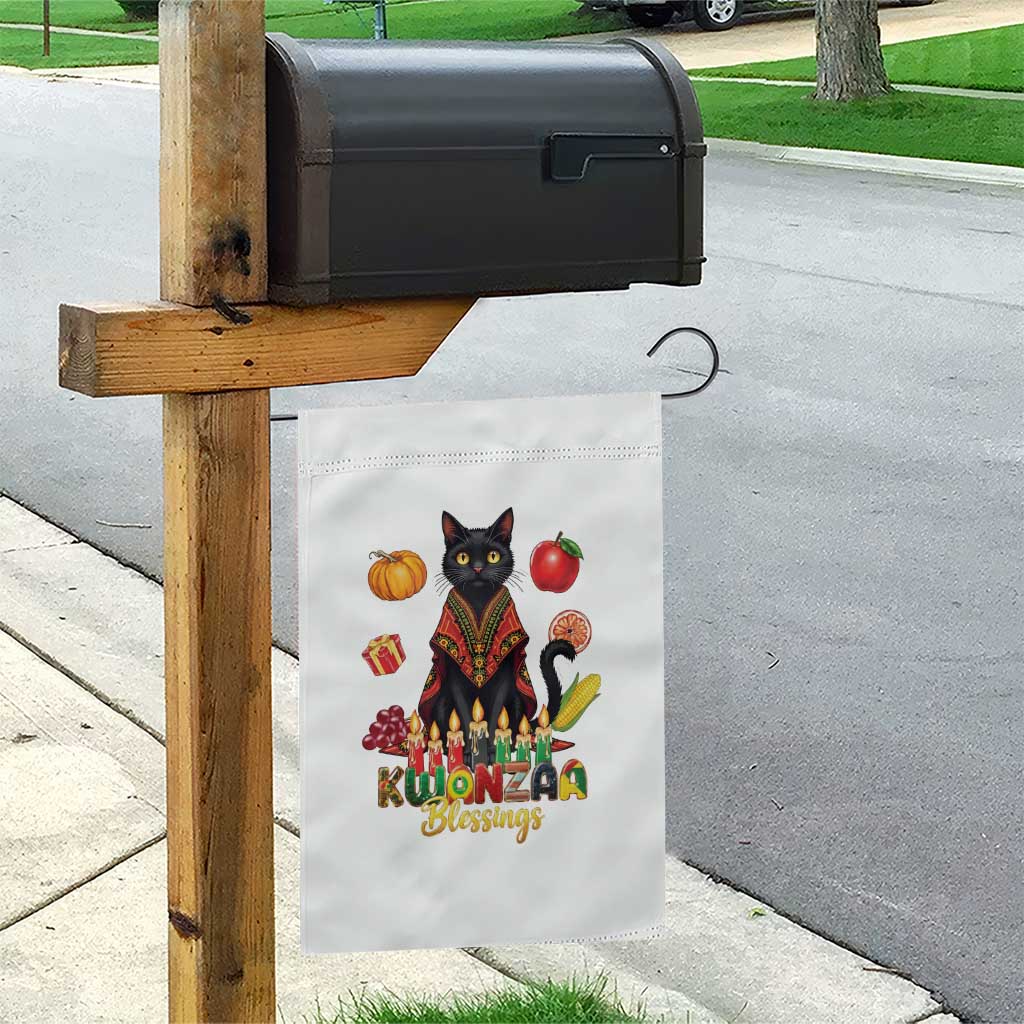 Kwanzaa Blessings Garden Flag Funny Cat African Heritage Gift - Wonder Print Shop