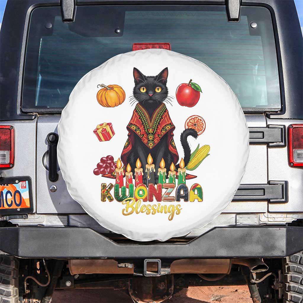 Kwanzaa Blessings Spare Tire Cover Funny Cat African Heritage Gift - Wonder Print Shop