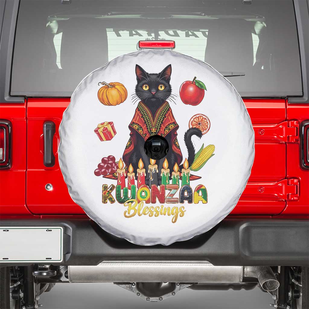 Kwanzaa Blessings Spare Tire Cover Funny Cat African Heritage Gift - Wonder Print Shop