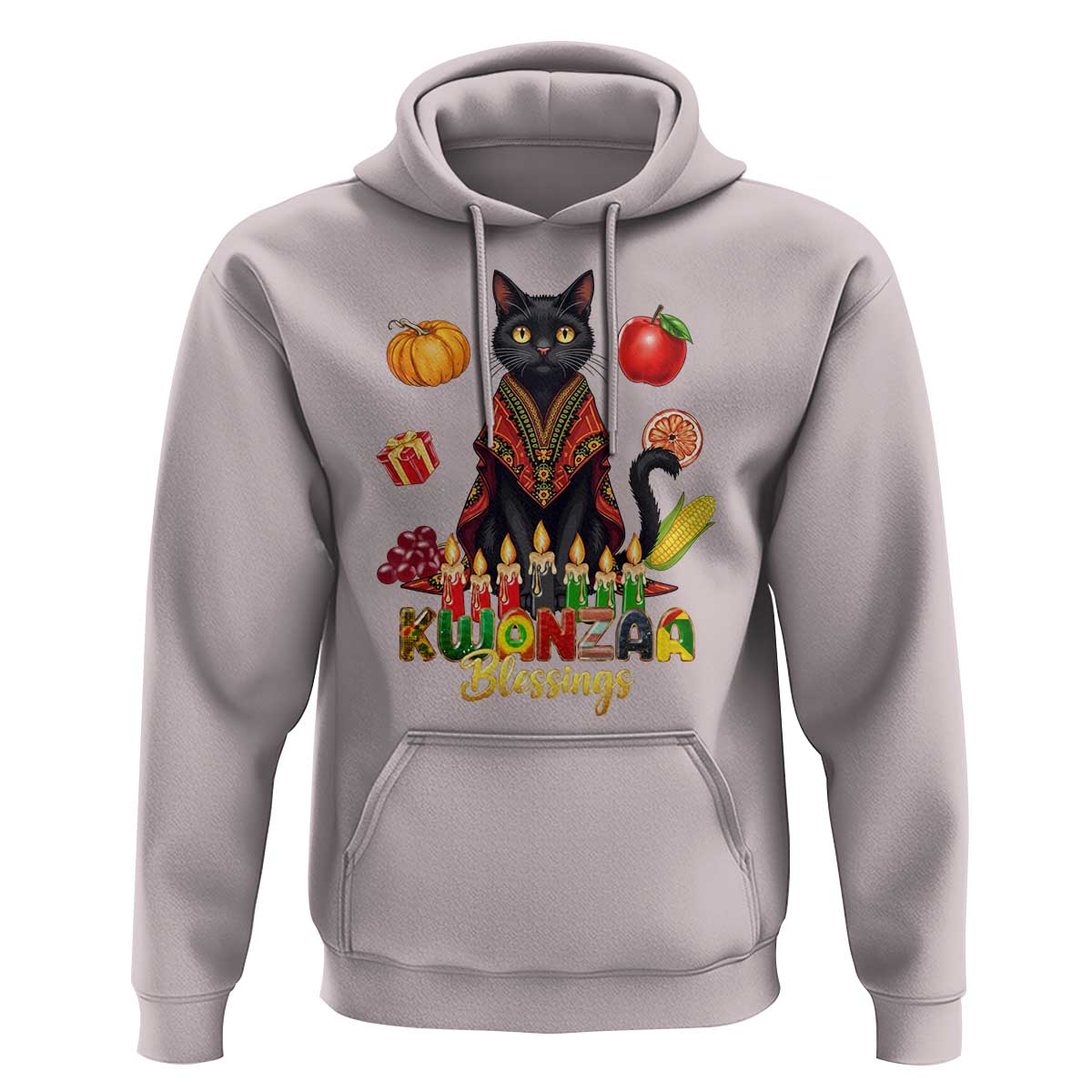 Kwanzaa Blessings Hoodie Funny Cat African Heritage Gift - Wonder Print Shop