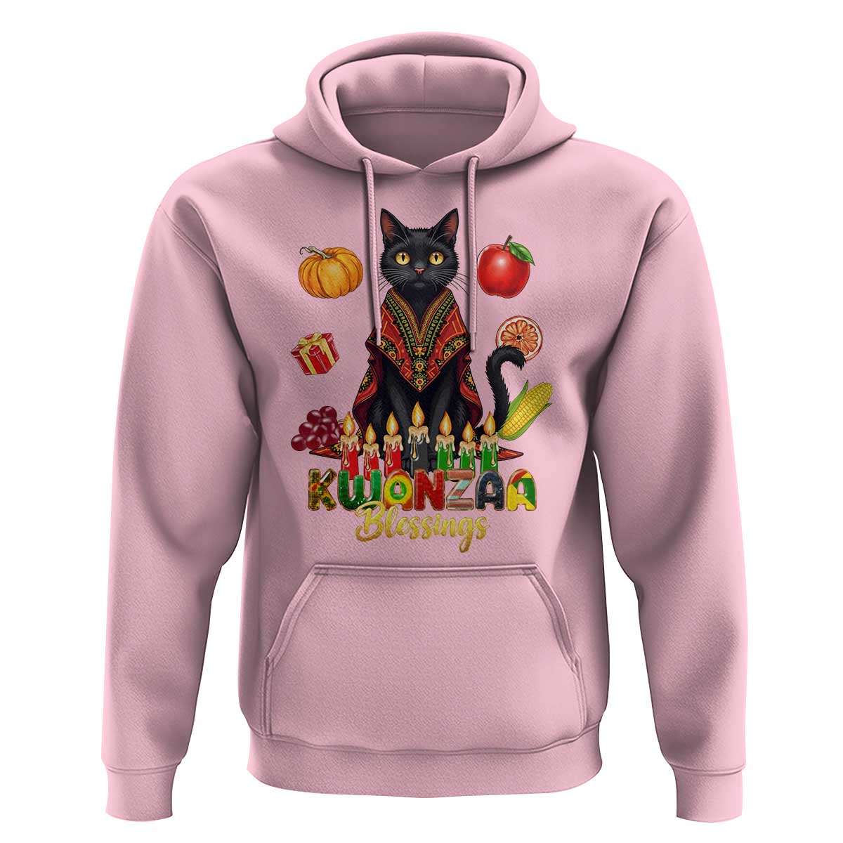 Kwanzaa Blessings Hoodie Funny Cat African Heritage Gift - Wonder Print Shop