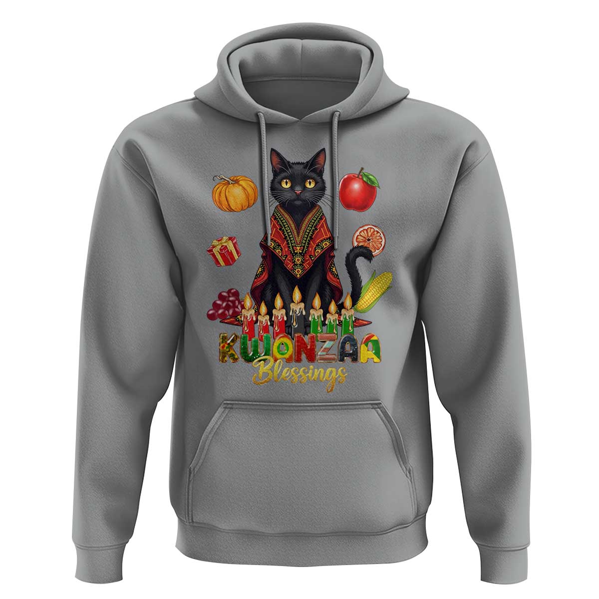 Kwanzaa Blessings Hoodie Funny Cat African Heritage Gift - Wonder Print Shop