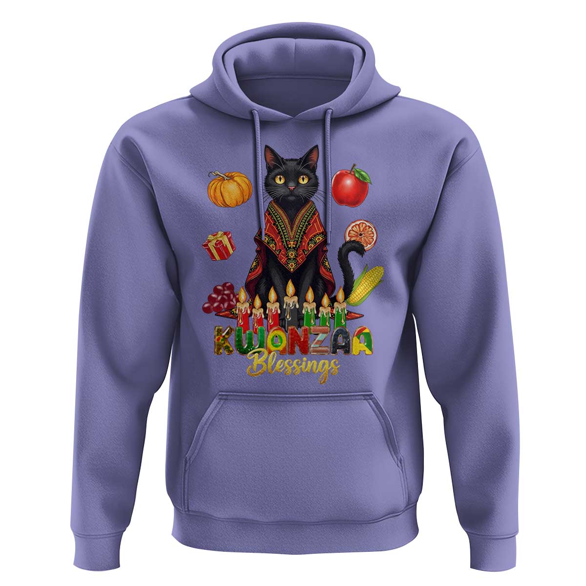 Kwanzaa Blessings Hoodie Funny Cat African Heritage Gift - Wonder Print Shop