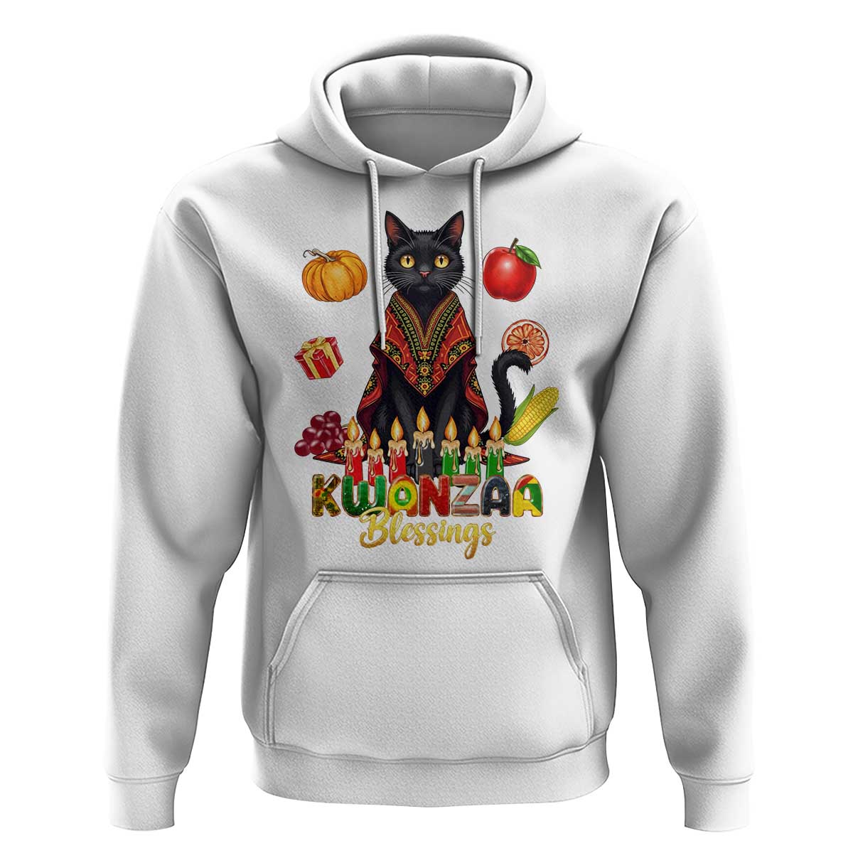 Kwanzaa Blessings Hoodie Funny Cat African Heritage Gift - Wonder Print Shop