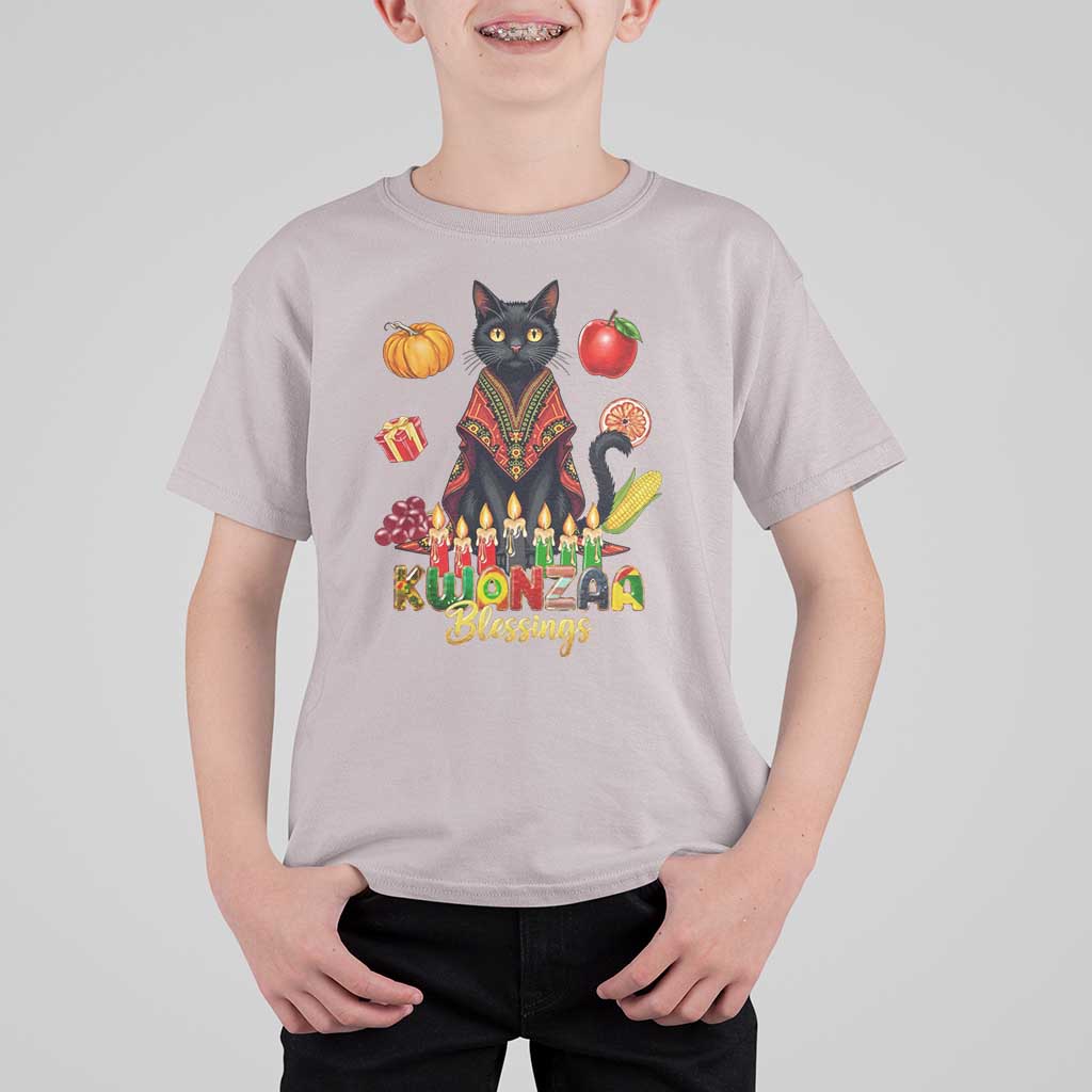Kwanzaa Blessings T Shirt For Kid Funny Cat African Heritage Gift - Wonder Print Shop