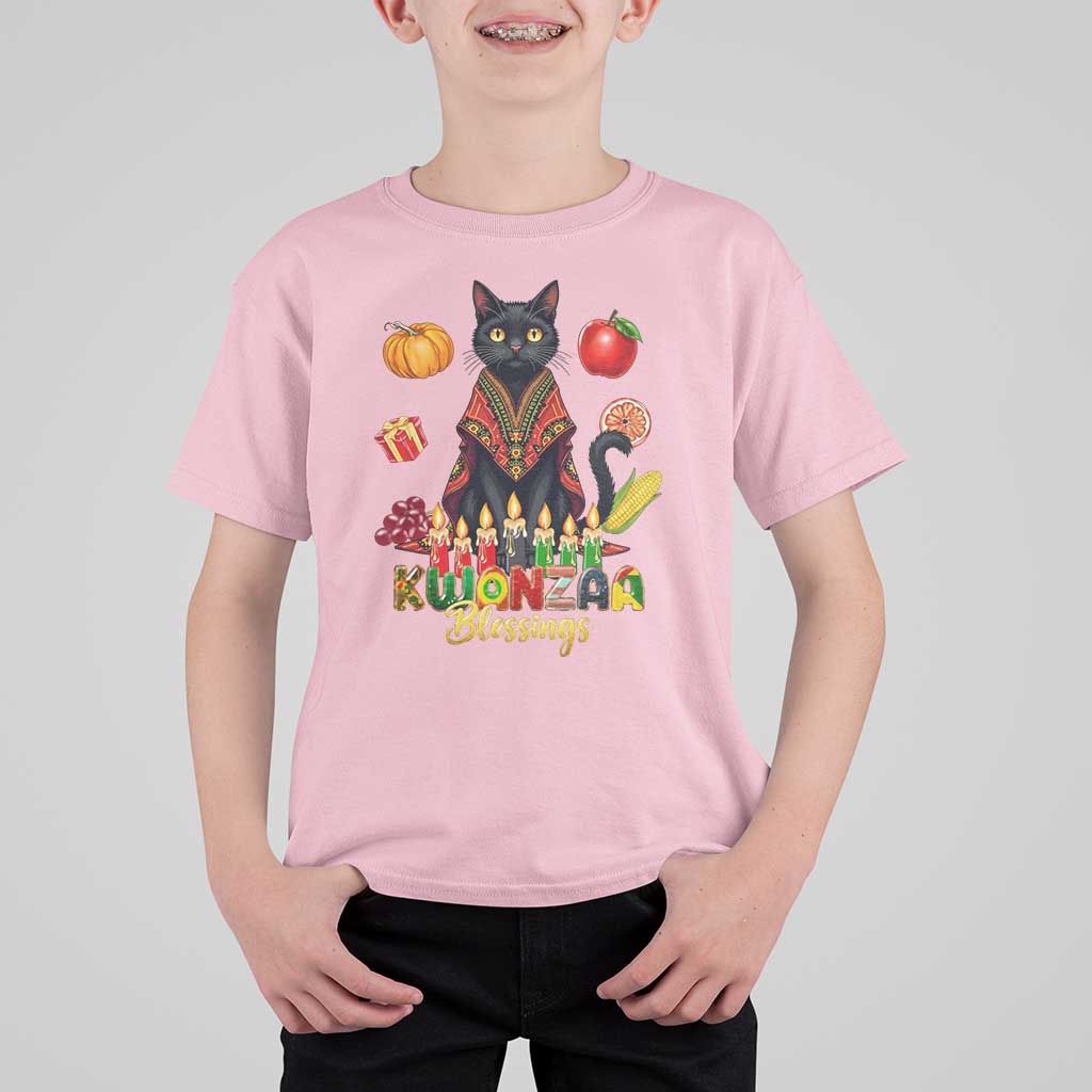 Kwanzaa Blessings T Shirt For Kid Funny Cat African Heritage Gift - Wonder Print Shop