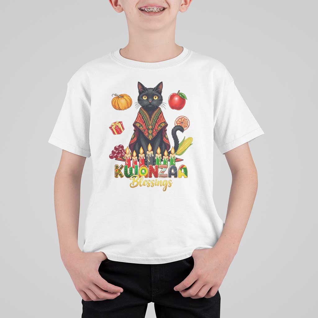 Kwanzaa Blessings T Shirt For Kid Funny Cat African Heritage Gift - Wonder Print Shop