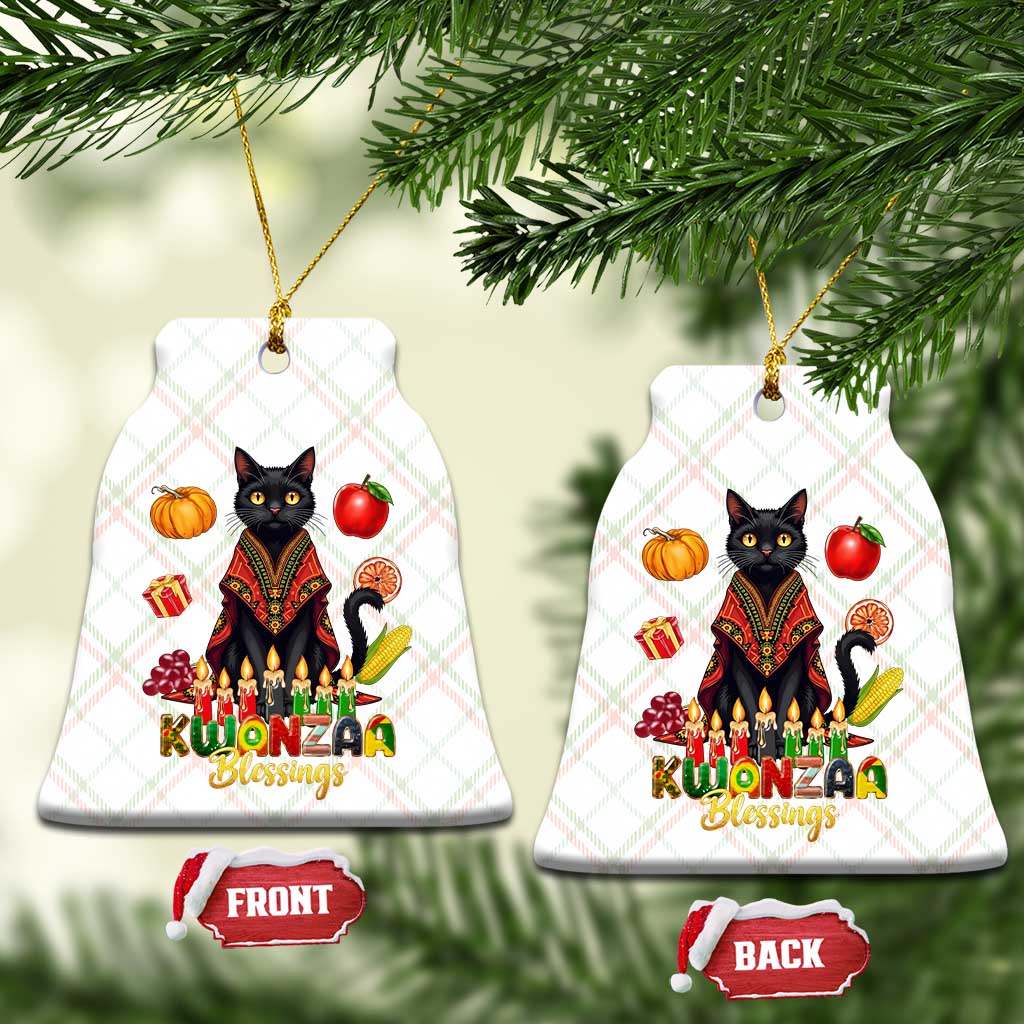Kwanzaa Blessings Ceramic Ornament Funny Cat African Heritage Gift - Wonder Print Shop