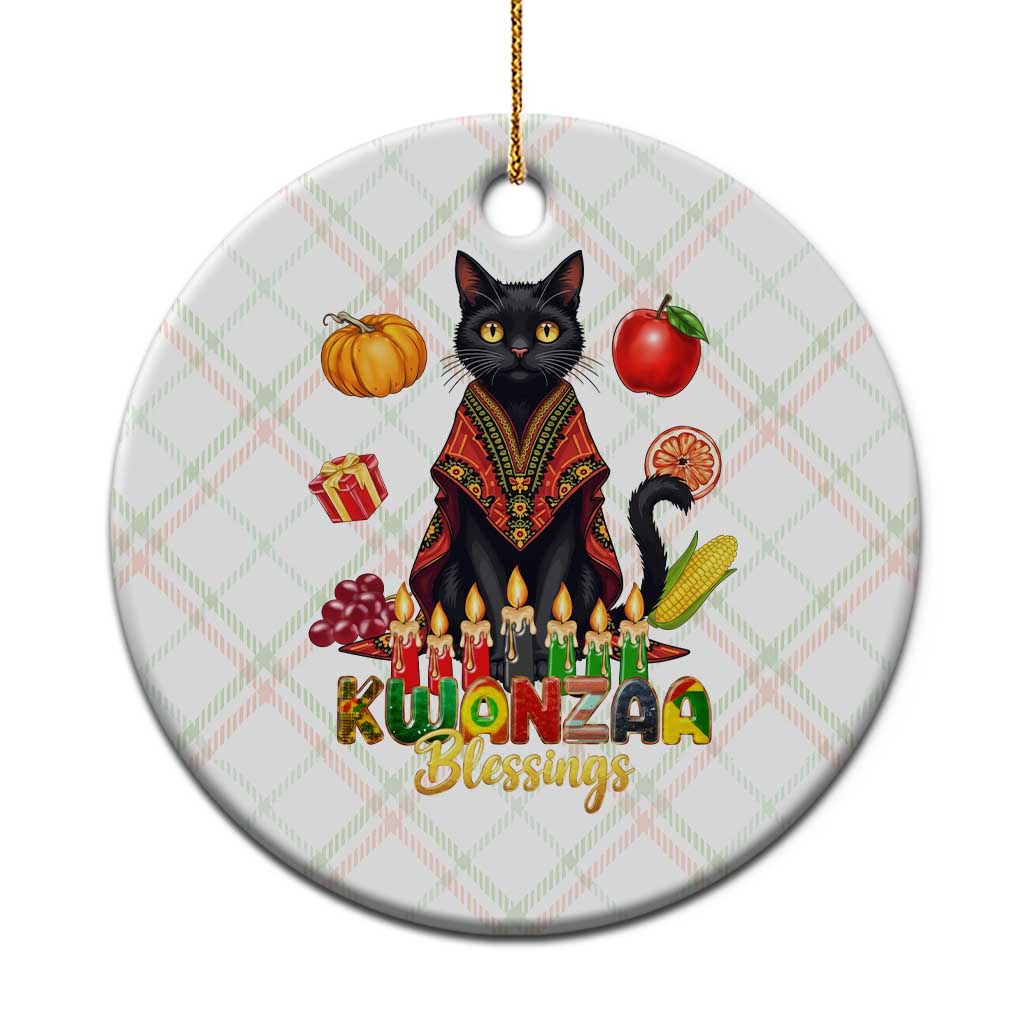 Kwanzaa Blessings Ceramic Ornament Funny Cat African Heritage Gift - Wonder Print Shop