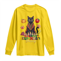 Kwanzaa Blessings Long Sleeve Shirt Funny Cat African Heritage Gift - Wonder Print Shop