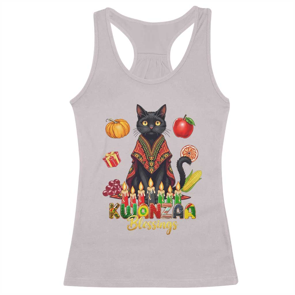 Kwanzaa Blessings Racerback Tank Top Funny Cat African Heritage Gift - Wonder Print Shop