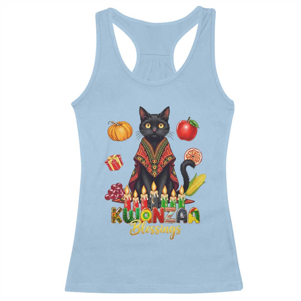 Kwanzaa Blessings Racerback Tank Top Funny Cat African Heritage Gift - Wonder Print Shop