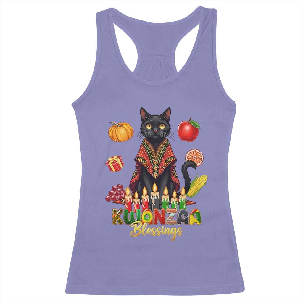Kwanzaa Blessings Racerback Tank Top Funny Cat African Heritage Gift - Wonder Print Shop
