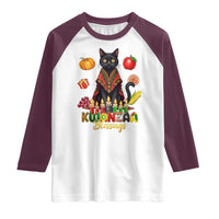 Kwanzaa Blessings Raglan Shirt Funny Cat African Heritage Gift - Wonder Print Shop