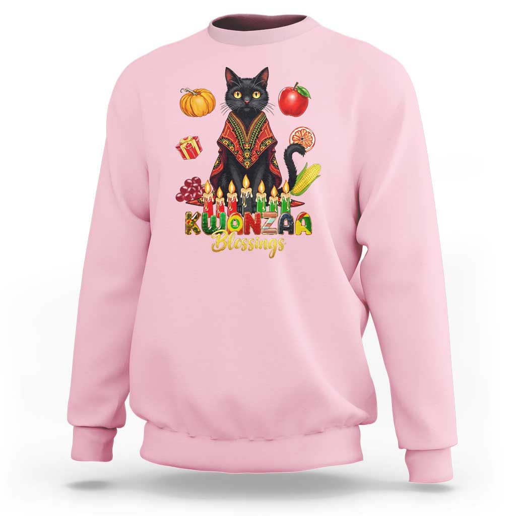 Kwanzaa Blessings Sweatshirt Funny Cat African Heritage Gift - Wonder Print Shop
