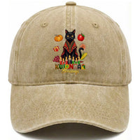 Kwanzaa Blessings Washed Cotton Baseball Cap Funny Cat African Heritage Gift