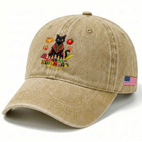 Kwanzaa Blessings Washed Cotton Baseball Cap Funny Cat African Heritage Gift