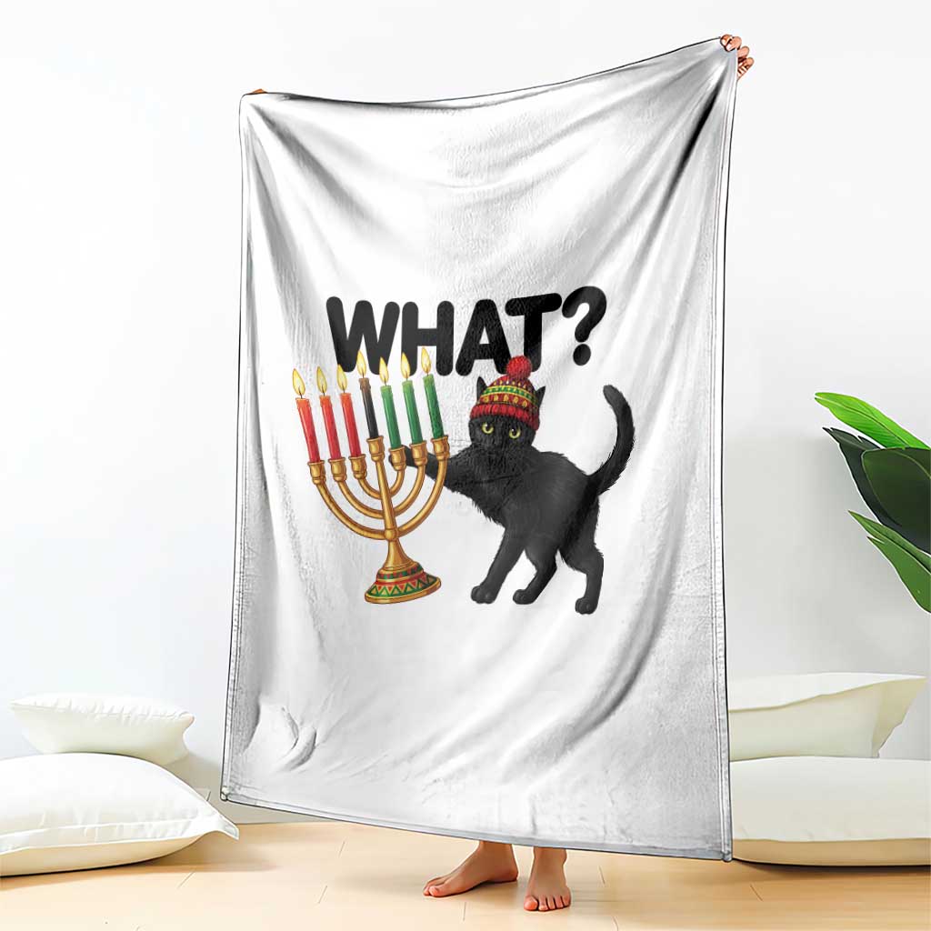 Funny Black Cat Chaos Kwanzaa Kinara Candle Throw Blanket African Heritage Gift - Wonder Print Shop