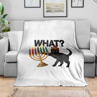 Funny Black Cat Chaos Kwanzaa Kinara Candle Throw Blanket African Heritage Gift - Wonder Print Shop