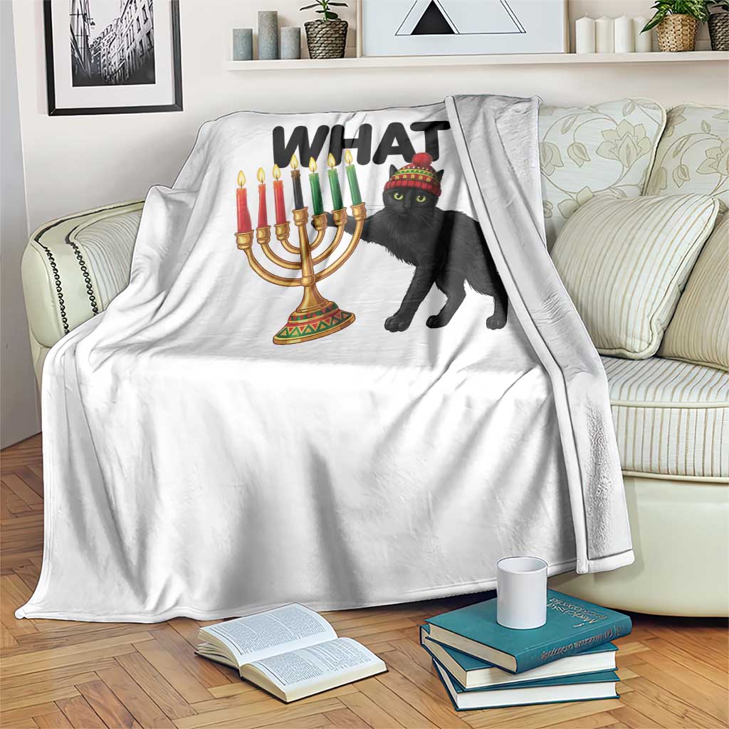 Funny Black Cat Chaos Kwanzaa Kinara Candle Throw Blanket African Heritage Gift - Wonder Print Shop