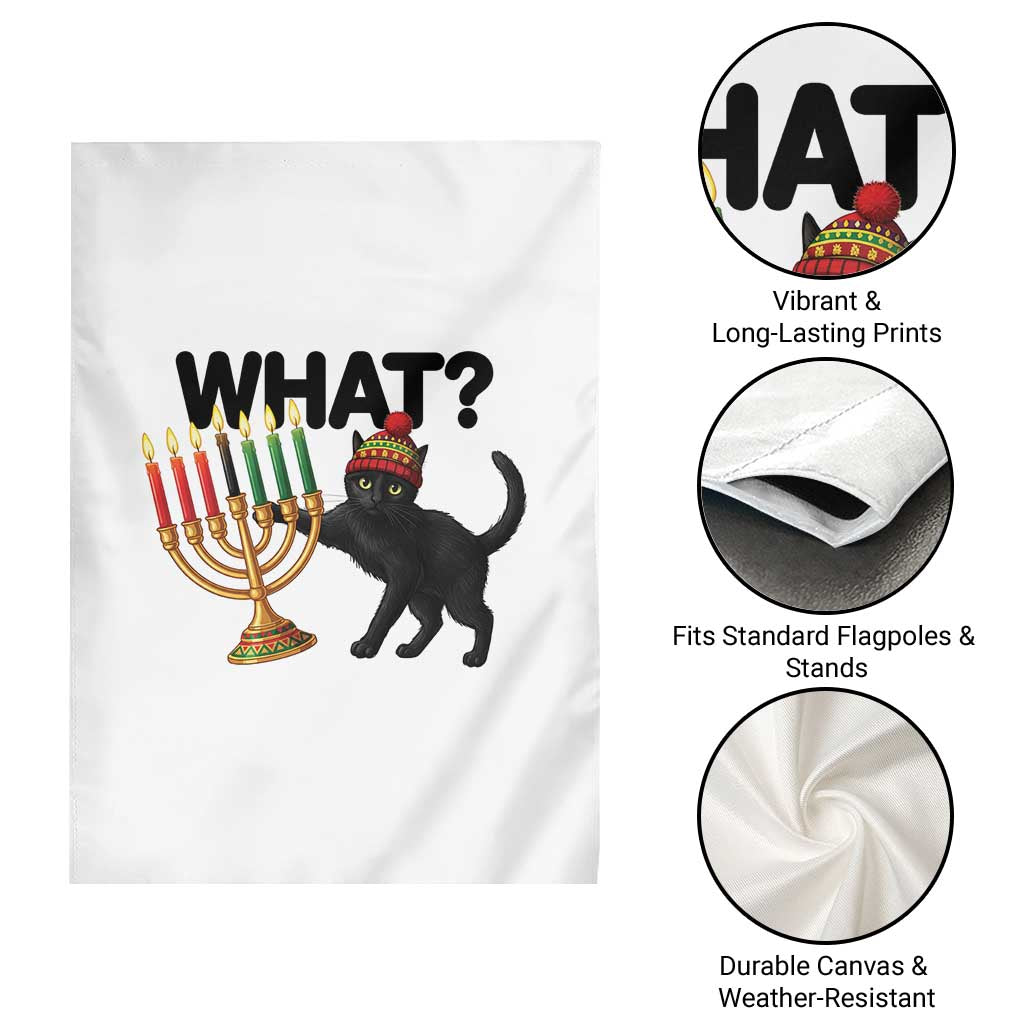Funny Black Cat Chaos Kwanzaa Kinara Candle Garden Flag African Heritage Gift - Wonder Print Shop