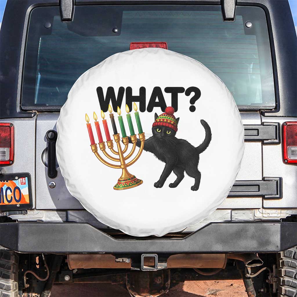 Funny Black Cat Chaos Kwanzaa Kinara Candle Spare Tire Cover African Heritage Gift - Wonder Print Shop