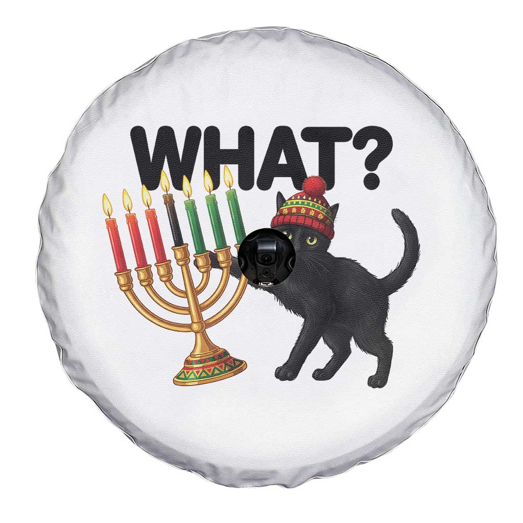 Funny Black Cat Chaos Kwanzaa Kinara Candle Spare Tire Cover African Heritage Gift - Wonder Print Shop