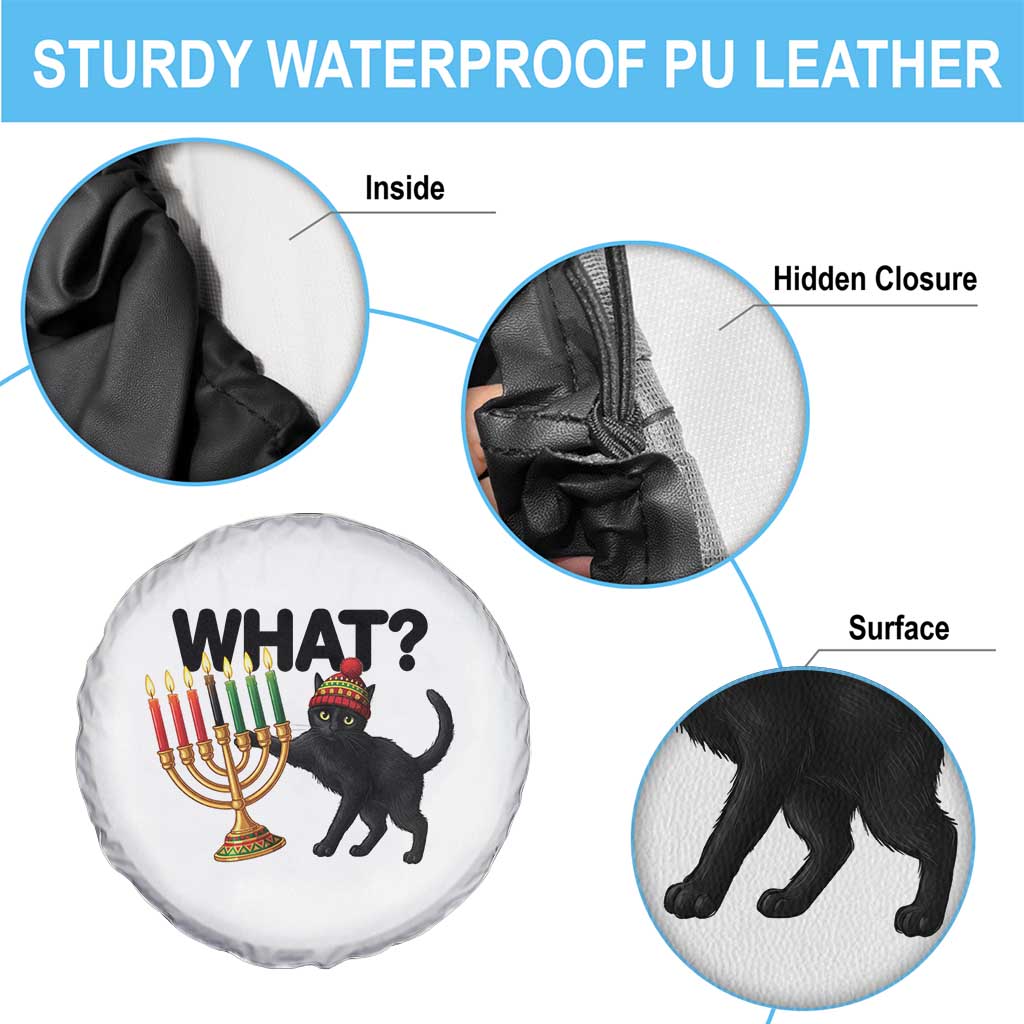 Funny Black Cat Chaos Kwanzaa Kinara Candle Spare Tire Cover African Heritage Gift - Wonder Print Shop