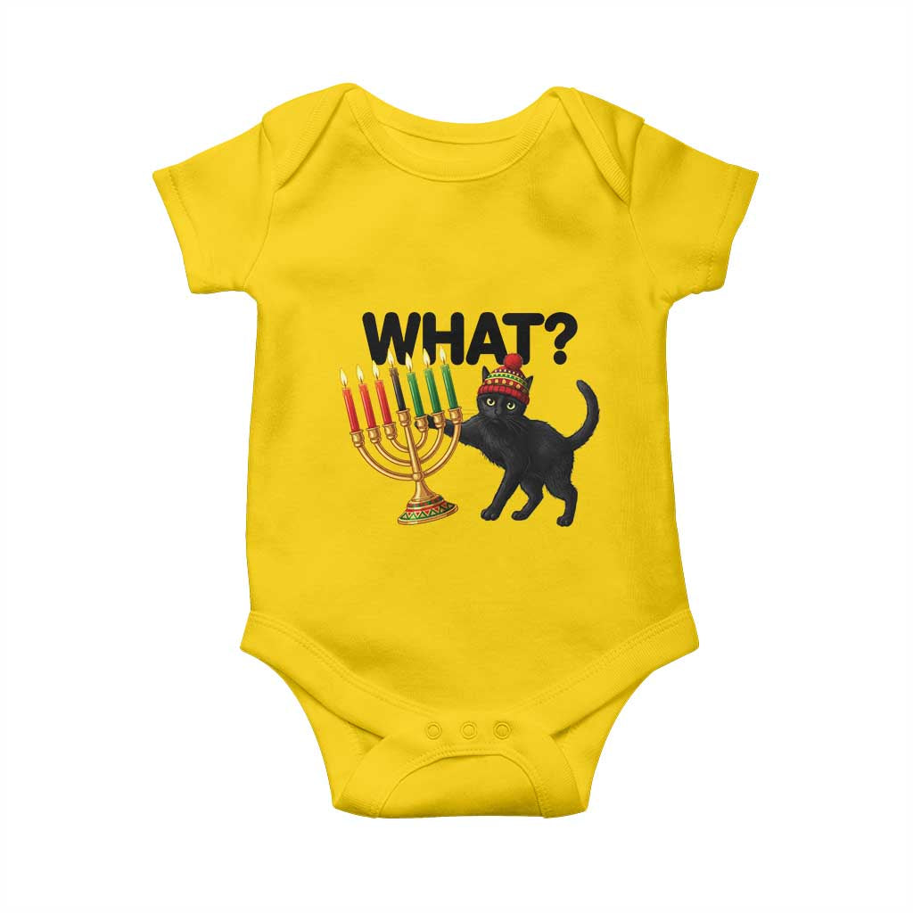 Funny Black Cat Chaos Kwanzaa Kinara Candle Baby Onesie African Heritage Gift - Wonder Print Shop