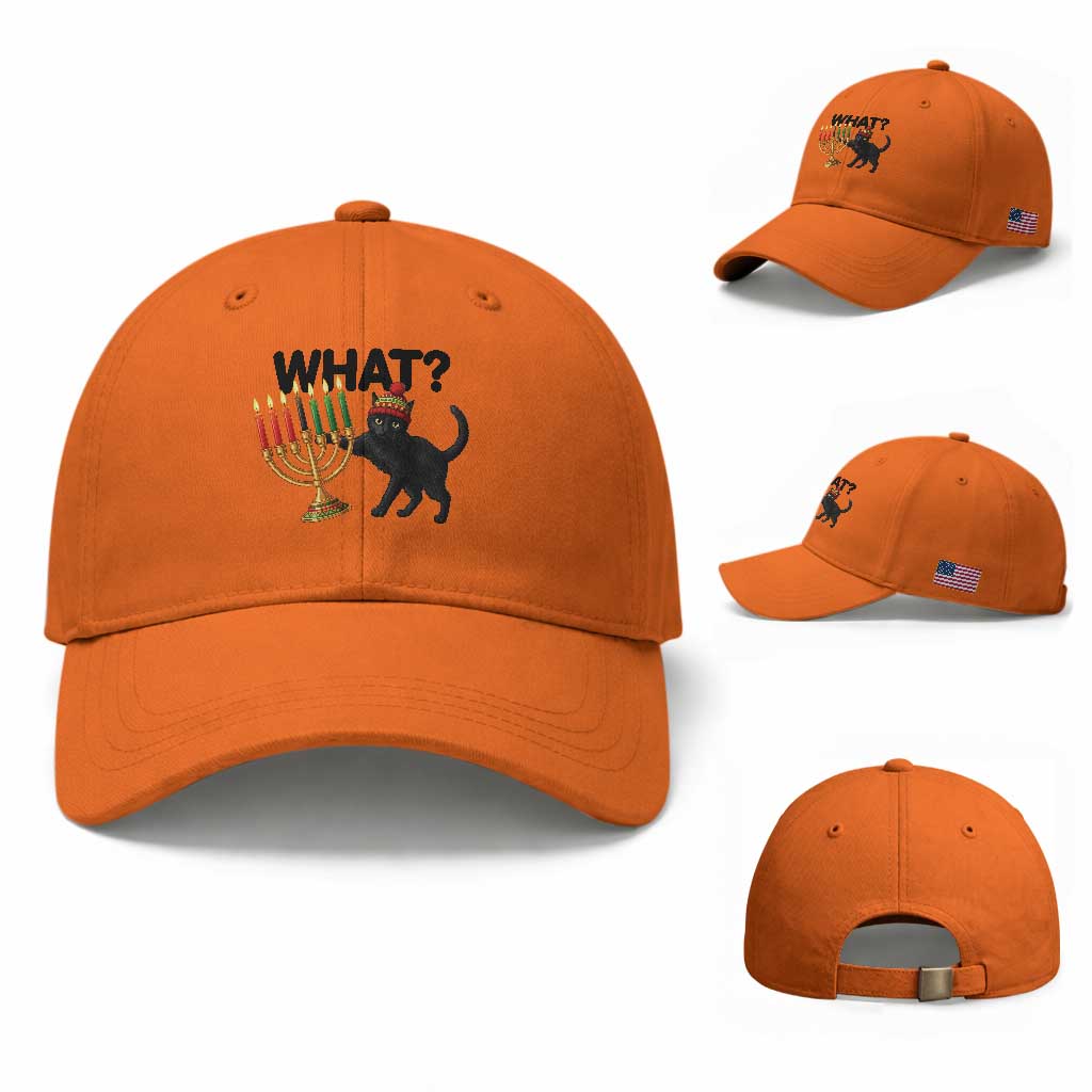 Funny Black Cat Chaos Kwanzaa Kinara Candle Baseball Cap African Heritage Gift