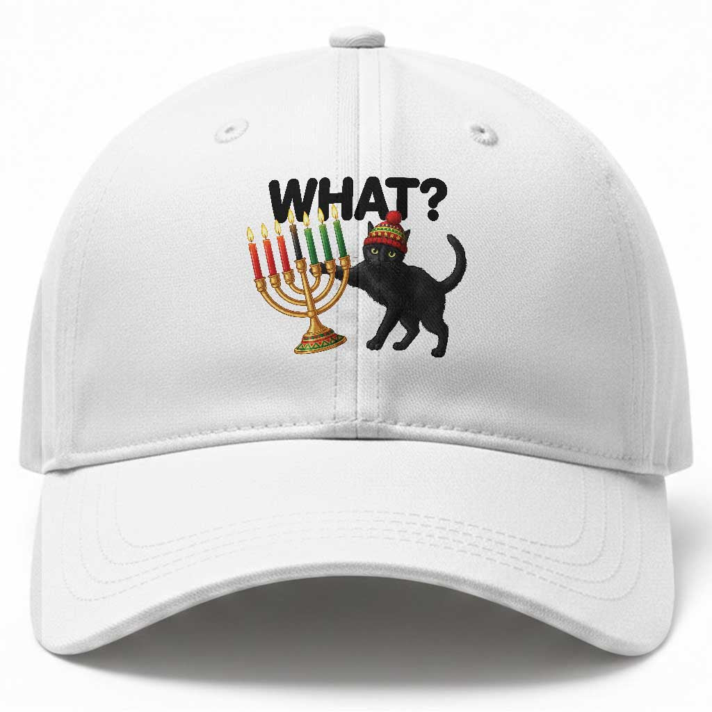 Funny Black Cat Chaos Kwanzaa Kinara Candle Baseball Cap African Heritage Gift