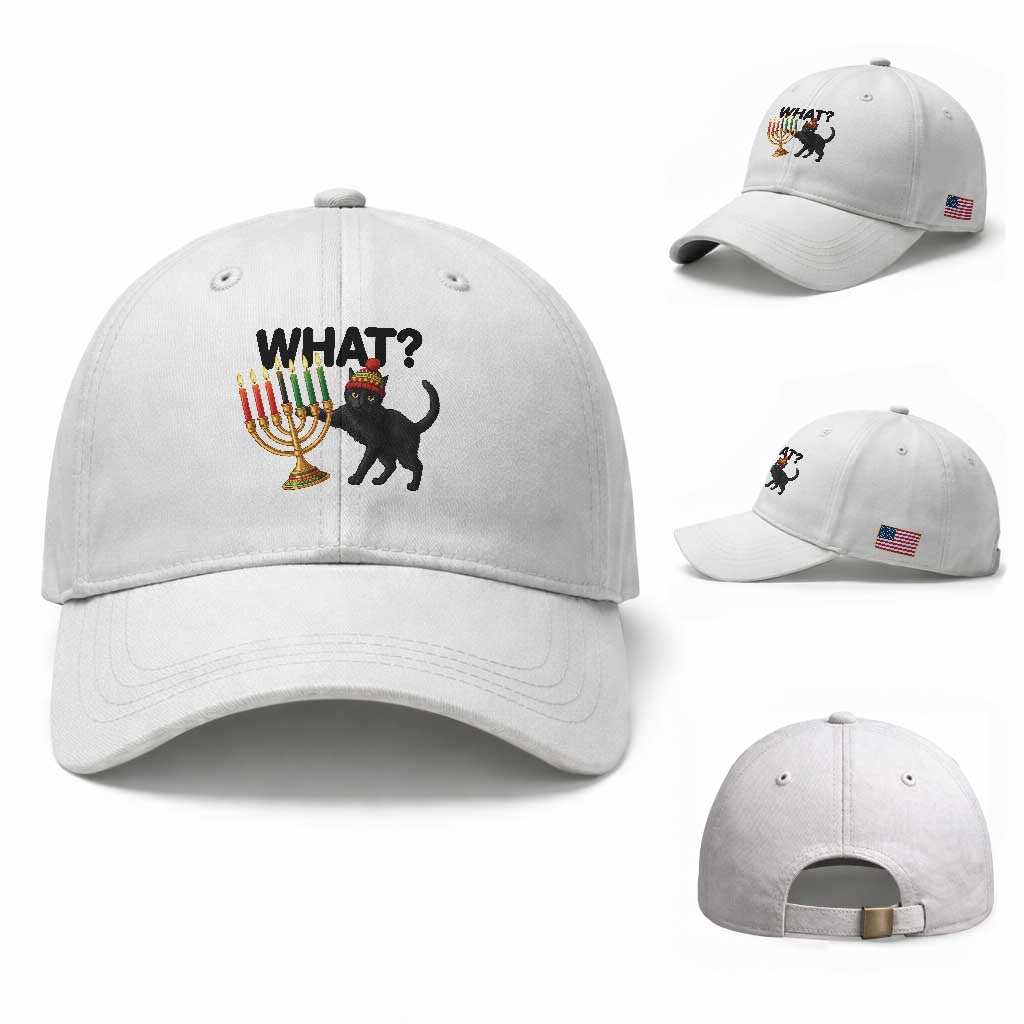 Funny Black Cat Chaos Kwanzaa Kinara Candle Baseball Cap African Heritage Gift
