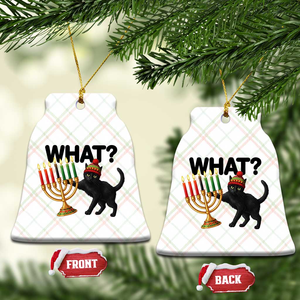 Funny Black Cat Chaos Kwanzaa Kinara Candle Ceramic Ornament African Heritage Gift - Wonder Print Shop