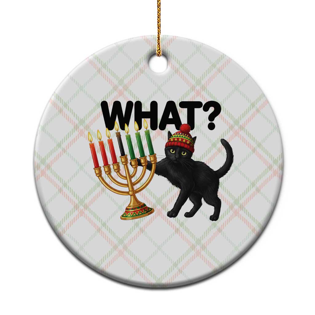 Funny Black Cat Chaos Kwanzaa Kinara Candle Ceramic Ornament African Heritage Gift - Wonder Print Shop