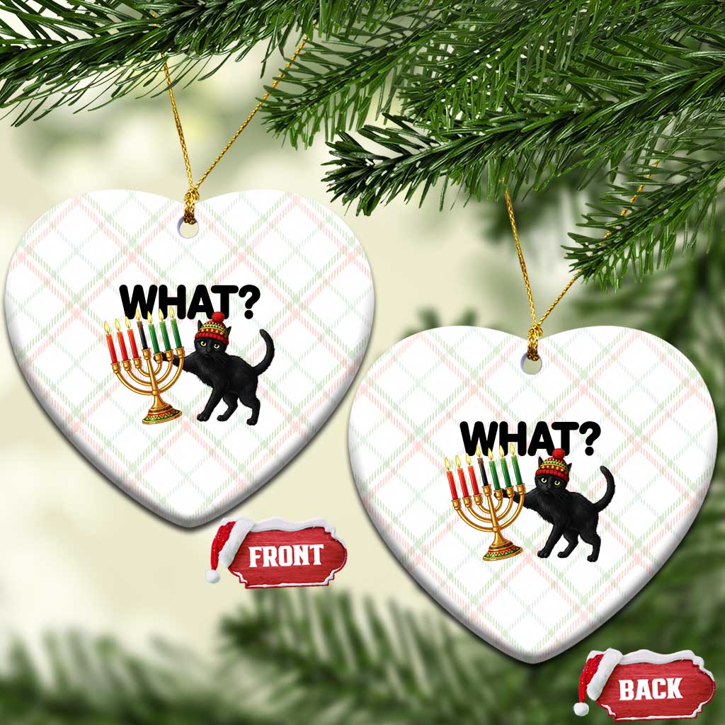 Funny Black Cat Chaos Kwanzaa Kinara Candle Ceramic Ornament African Heritage Gift - Wonder Print Shop